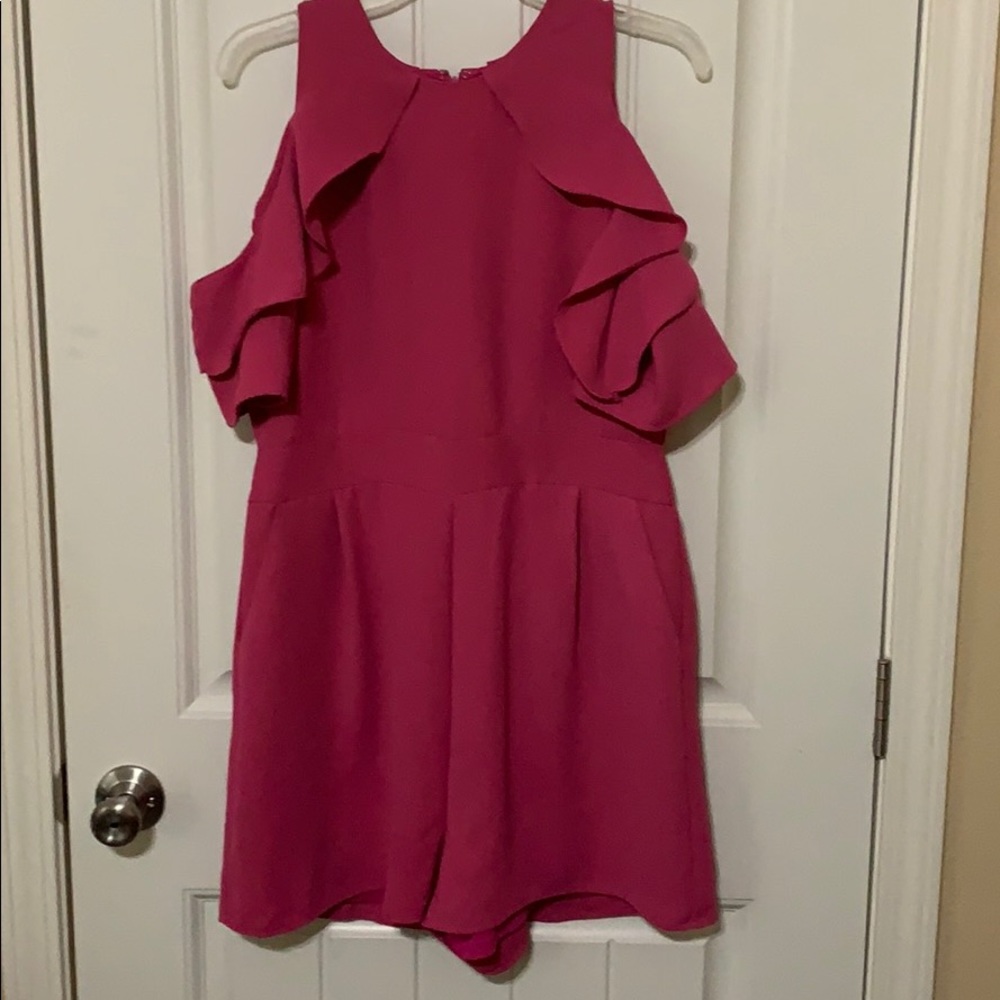 Fuchsia romper with pockets